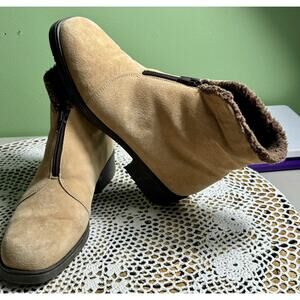 Ladies Canada North Waterproof Ankle Boots Tan Sz 10 M Fur Lining 811